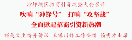 沙坪坝区招商引资攻坚大会召开吹响“冲锋号”打响“攻坚战”全面掀起招商引资新热潮