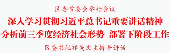 区委常委会举行会议深入学习贯彻习近平总书记重要讲话精神分析前三季度经济社会形势部署下阶段工作